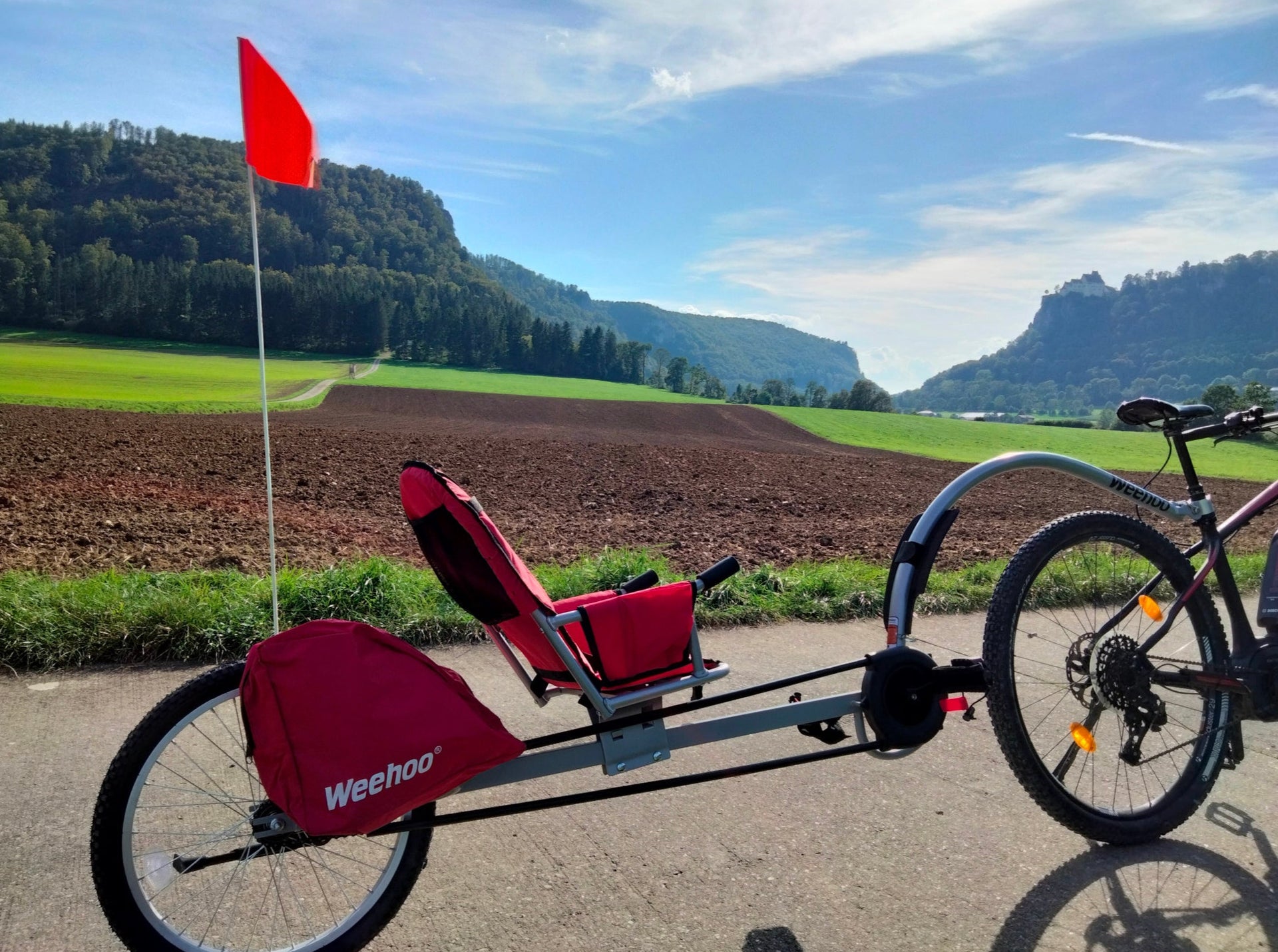 fahrradanhänger mit pedalen Weehoo Turbo XL